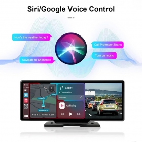 Dashcam Caméra de tableau de bord sans fil pour voiture, Carplay et Android, commande vocale