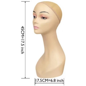 Tête de Mannequin femme qualité pvc Couleur Beige