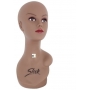 Tete de Mannequin femme brune mate en silicone de marque Sleek