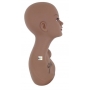Tete de Mannequin femme brune mate en silicone de marque Sleek