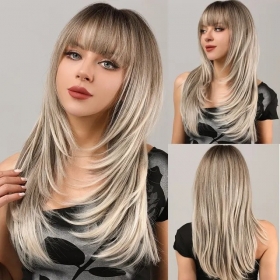 Perruque synthétique blonde taille longue