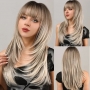 Perruque synthétique blonde taille longue