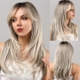 Perruque Synthétique Blonde avec frange pour femme