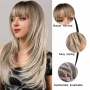 Perruque Synthétique Blonde avec frange pour femme