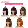 Perruque Brésilienne Bob naturels Remy avec frange lisse taille courte