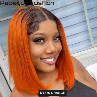 Perruque Bob Lace Front Wig brésilienne naturelle lisse-Sophia