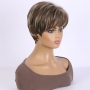Perruque Synthétique Courte avec Frange pour femme
