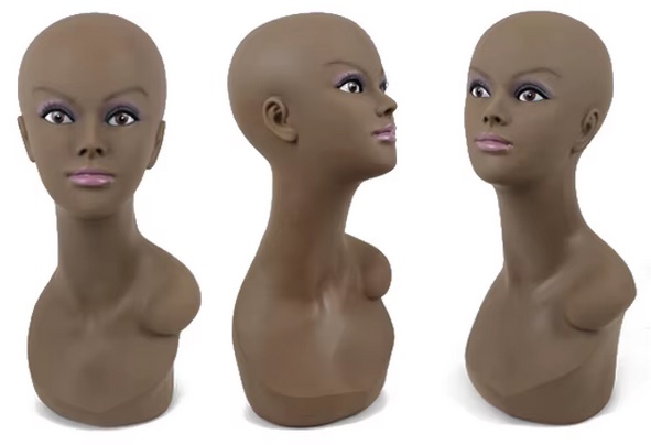 Tête dde Mannequin en pvc soft couleur maron